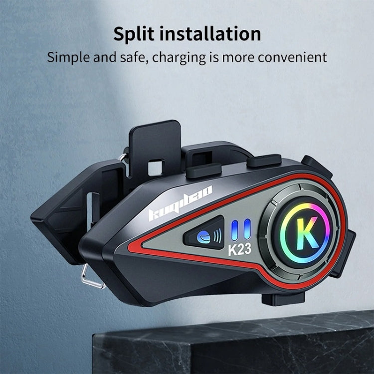 KUQIBAO Motorcycle Helmet Long-Lasting Bluetooth-compatible Headset With Light(Hard Microphone)