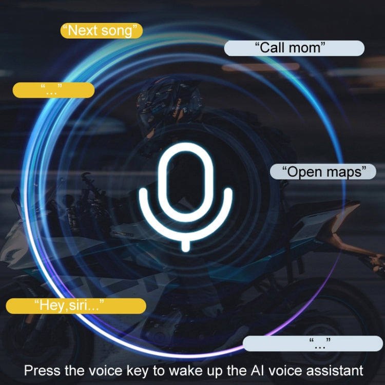 KUQIBAO Motorcycle Helmet Long-Lasting Bluetooth-compatible Headset With Light(Hard Microphone)