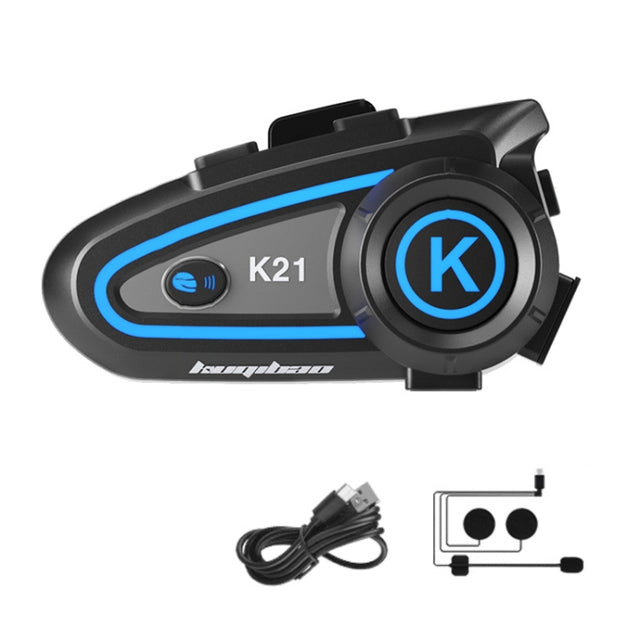 KUQIBAO Motorcycle Helmet Long-lasting Water-resistant Bluetooth-compatible Headset with Light(Hard Microphone)