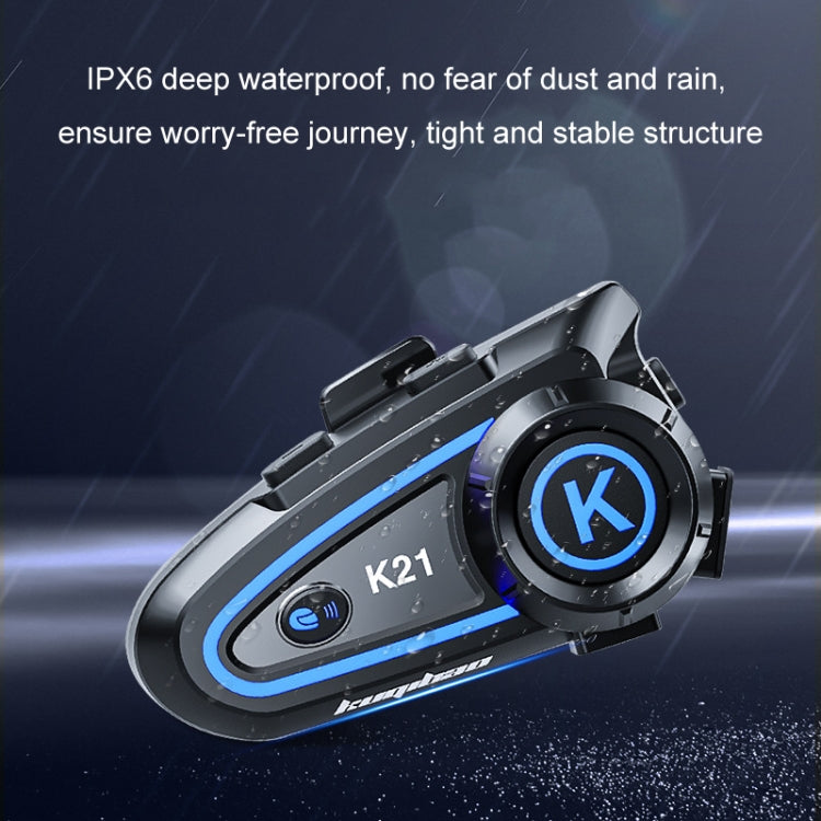 KUQIBAO Motorcycle Helmet Long-lasting Water-resistant Bluetooth-compatible Headset with Light(Hard Microphone)