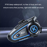 KUQIBAO Motorcycle Helmet Long-lasting Water-resistant Bluetooth-compatible Headset with Light(Hard Microphone)