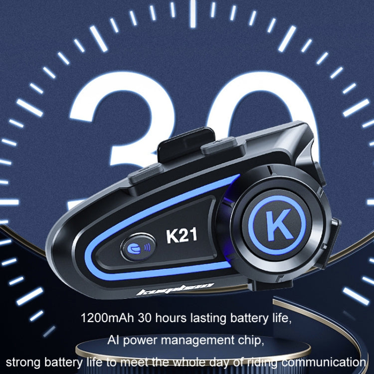 KUQIBAO Motorcycle Helmet Long-lasting Water-resistant Bluetooth-compatible Headset with Light(Hard Microphone)