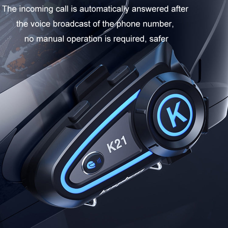 KUQIBAO Motorcycle Helmet Long-lasting Water-resistant Bluetooth-compatible Headset with Light(Hard Microphone)