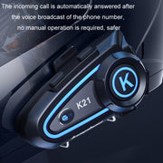 KUQIBAO Motorcycle Helmet Long-lasting Water-resistant Bluetooth-compatible Headset with Light(Hard Microphone)