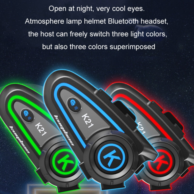 KUQIBAO Motorcycle Helmet Long-lasting Water-resistant Bluetooth-compatible Headset with Light(Hard Microphone)