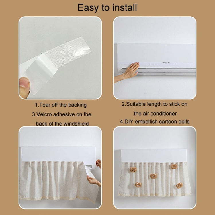 Air Conditioner Windshield Anti-Direct Blow Baby Windshield Curtain Dust Cover, Model: Gray Bear