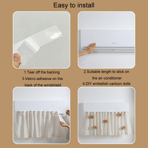 Air Conditioner Windshield Anti-Direct Blow Baby Windshield Curtain Dust Cover, Model: Gray Bear