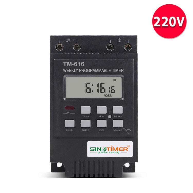 SINOTIMER TM616B-2 220V 30A Weekly Programmable Digital Timer Switch Relay Control
