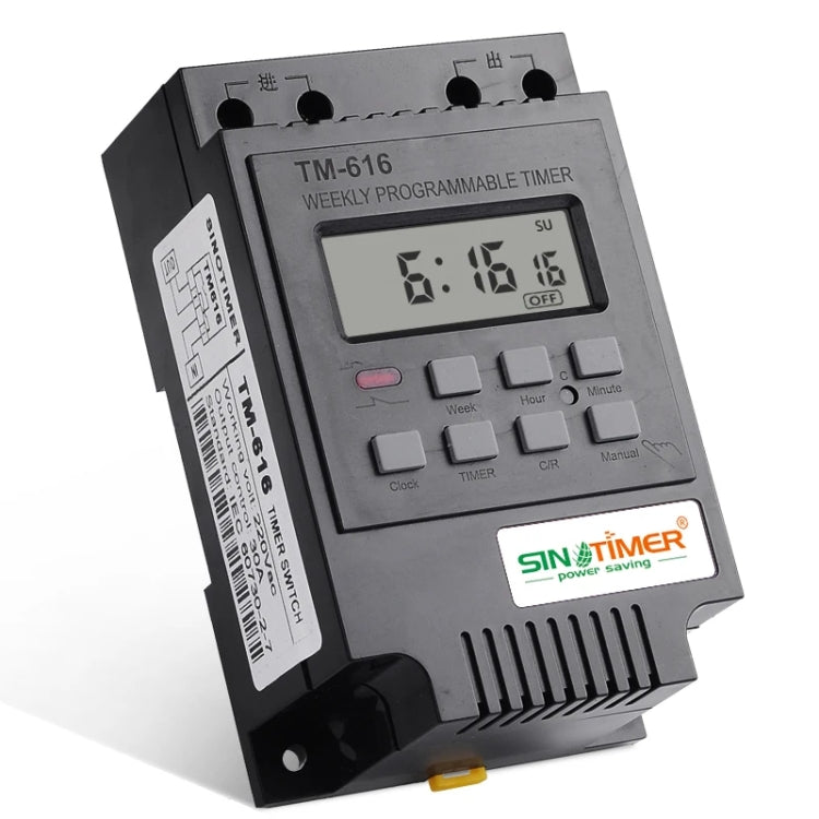 SINOTIMER TM616B-2 220V 30A Weekly Programmable Digital Timer Switch Relay Control