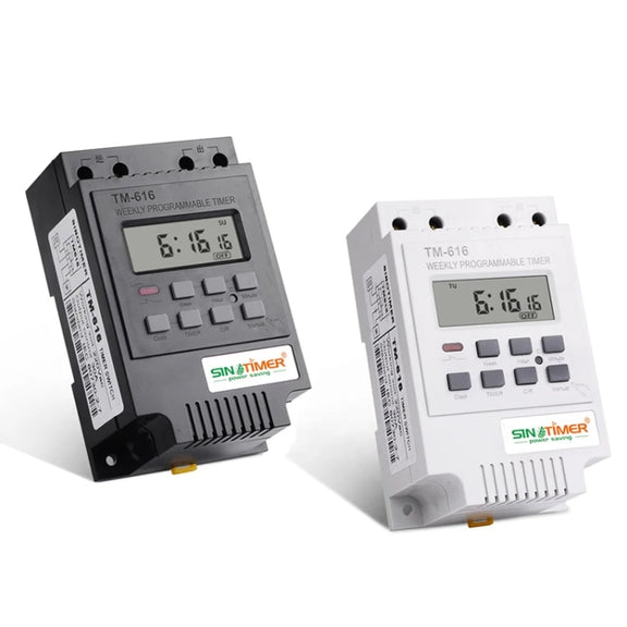 SINOTIMER TM616W-4 12V 30A Weekly Programmable Digital Timer Switch Relay Control