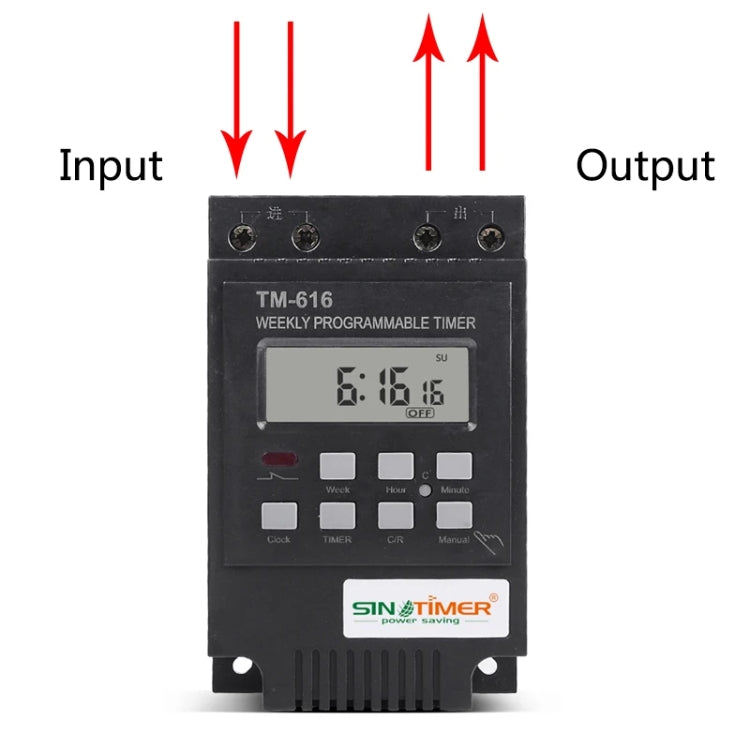 SINOTIMER TM616W-4 12V 30A Weekly Programmable Digital Timer Switch Relay Control