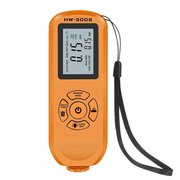HW-300S High Precision Coating Thickness Gauge Anti-skid Paint Film Gauge(Orange Horizontal Screen)