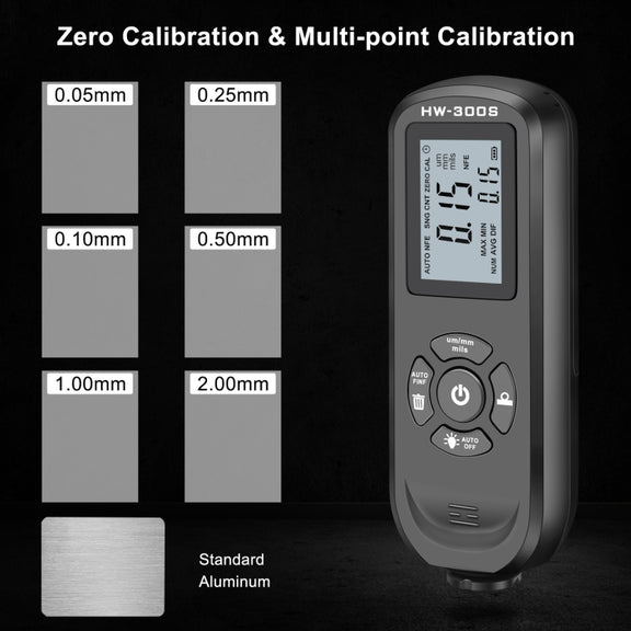 HW-300S High Precision Coating Thickness Gauge Anti-skid Paint Film Gauge(Orange Vertical Screen)
