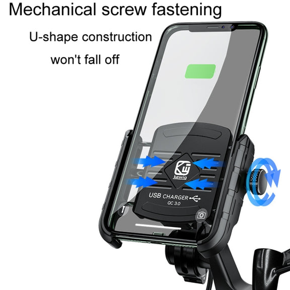 Kewig M8 Motorcycle Navigation Phone Holder Outdoor Riding Charging Bracket(Red)