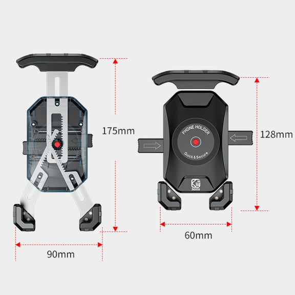 Kewig Motorcycle Heightened Navigation Bracket Outdoor Riding Anti-Theft Cell Phone Holder, Model: M14-C4