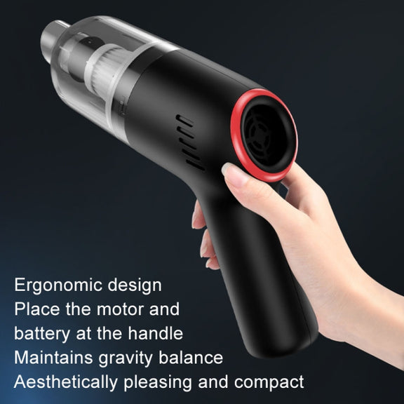 Wireless Charging Car Vacuum Cleaner Mini Handheld High Power Wet and Dry Vacuum Cleaner, Color: Blue