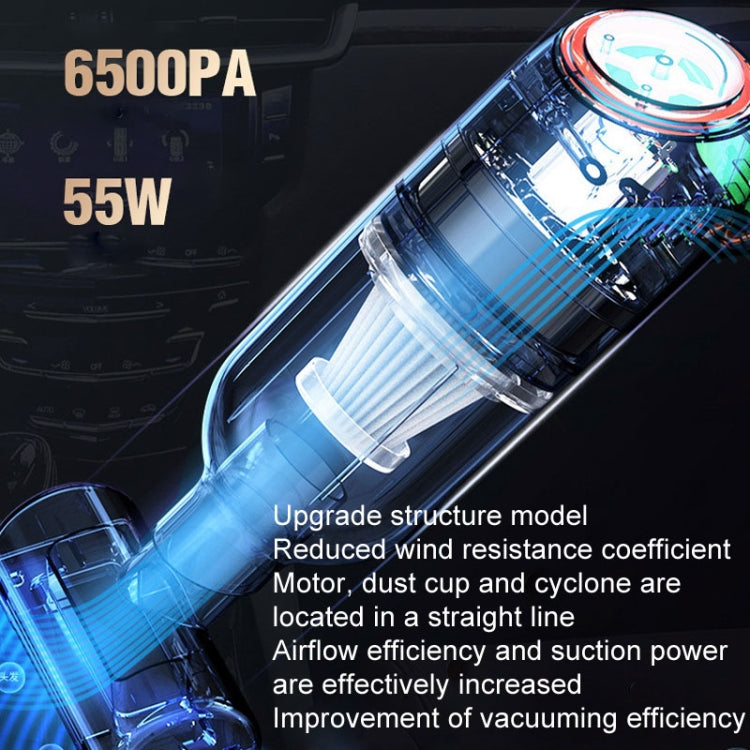 Wireless Charging Car Vacuum Cleaner Mini Handheld High Power Wet and Dry Vacuum Cleaner, Color: Black