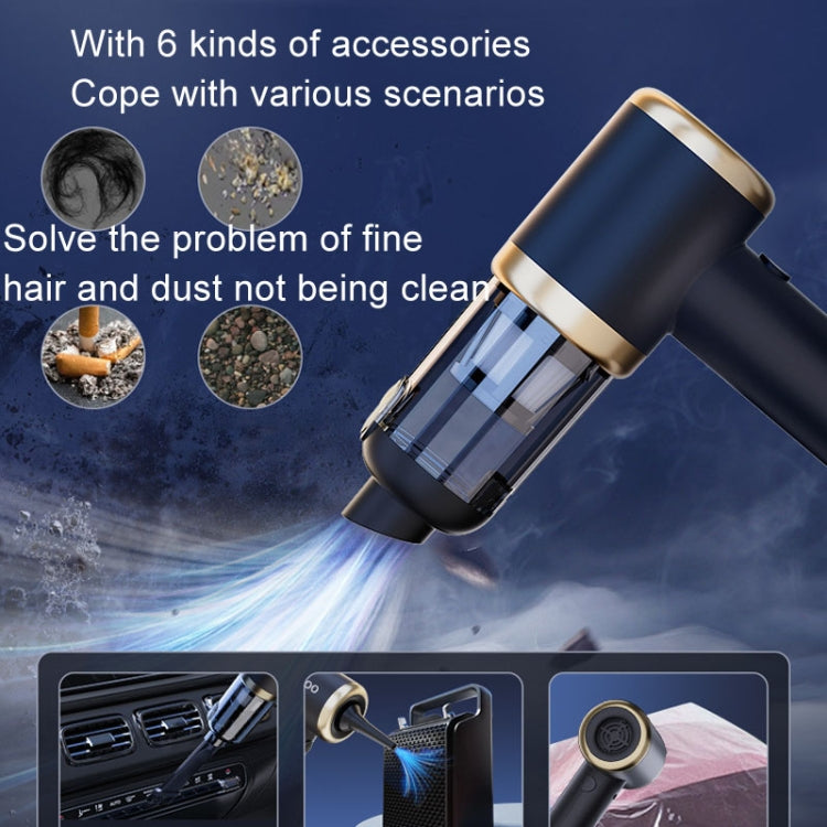 Car Vacuum Cleaner Vacuum Blower Dual Purpose Wireless Mini Vacuum Cleaner(Black Gold)