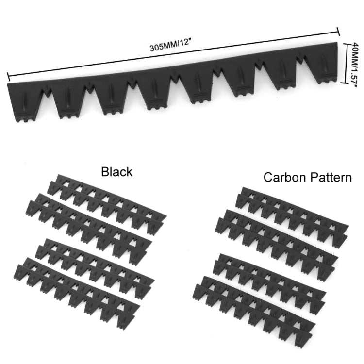 8pcs /Set Car Bumper Serrated Anti-collision Plate Decoration(Black)