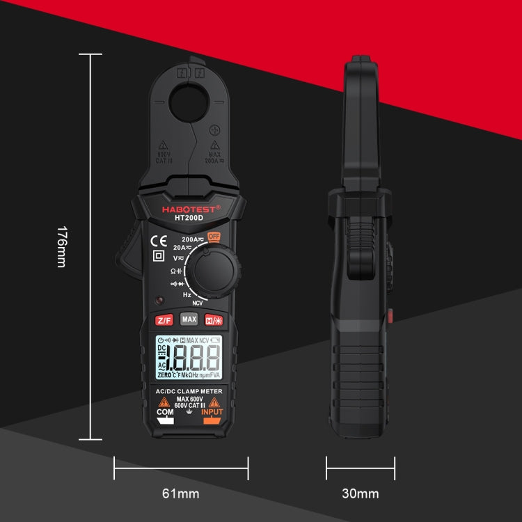 HABOTEST Mini Clamp Multimeter Portable Digital Ammeter