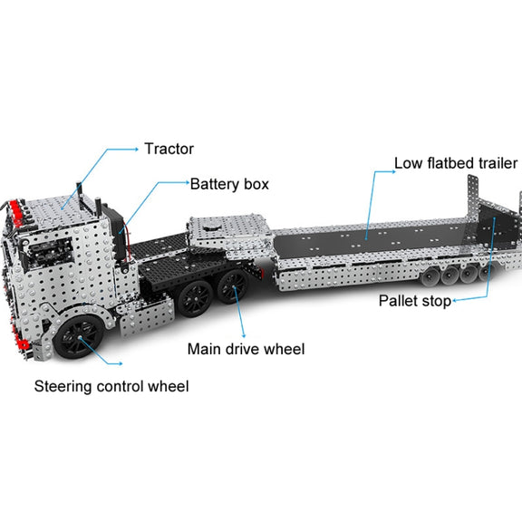 2011pcs / Box ZBToys Building Blocks Mechanical Toys Hand-Assembled Remote Control Trailer Metal Model