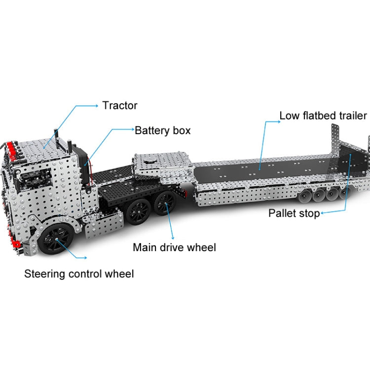 2011pcs / Box ZBToys Building Blocks Mechanical Toys Hand-Assembled Remote Control Trailer Metal Model