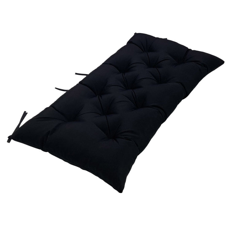 100x50x8cm Outdoor Bench Water-resistant Sunscreen Thickened Soft Cushion(Black)