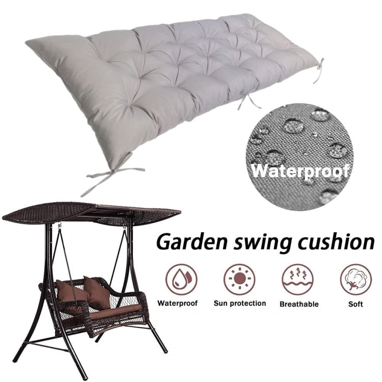100x50x8cm Outdoor Bench Water-resistant Sunscreen Thickened Soft Cushion(Light Gray)