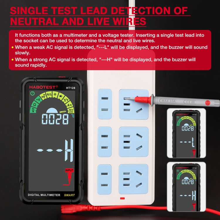 HABOTEST Automatic Range Digital Display Ultra-Clear Intelligent Current Multimeter