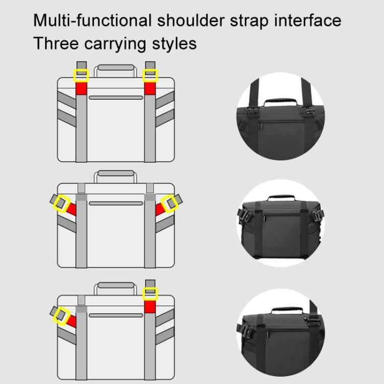 Cwatcun D115 Shoulder Crossbody Water-resistant Leather Film DSLR Camera Bag, Color: Black Small