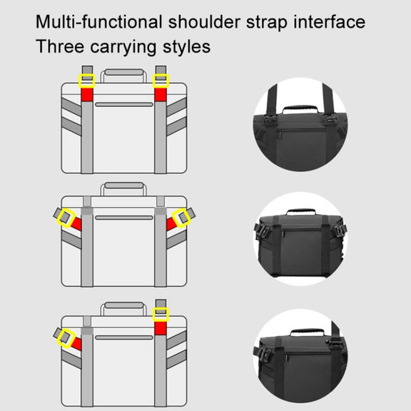 Cwatcun D115 Shoulder Crossbody Water-resistant Leather Film DSLR Camera Bag, Color: Black Medium