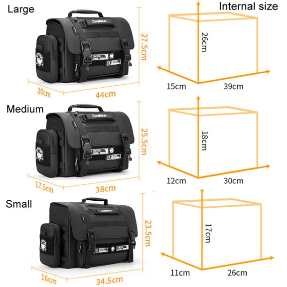 Cwatcun D115 Shoulder Crossbody Water-resistant Leather Film DSLR Camera Bag, Color: Black Medium