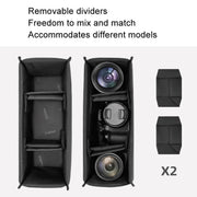 Cwatcun D115 Shoulder Crossbody Water-resistant Leather Film DSLR Camera Bag, Color: Black Small