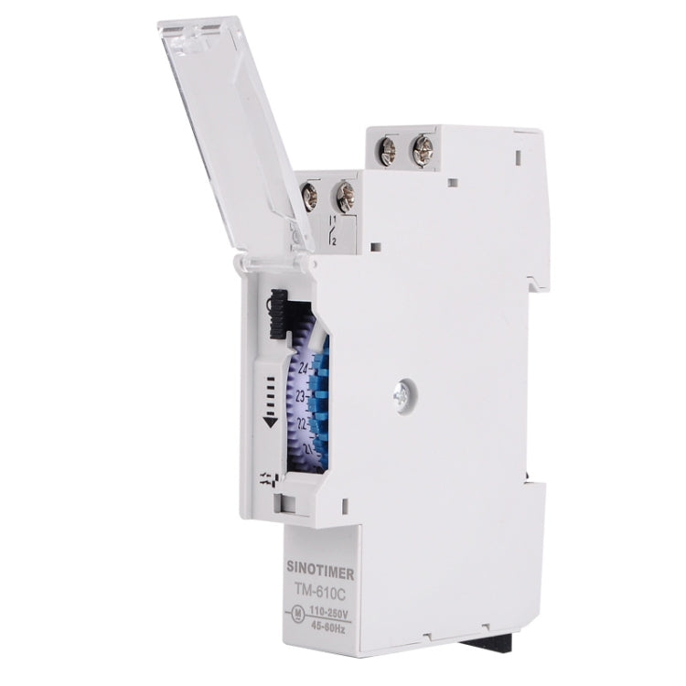 SINOTIMER  TM610C 110-250V 16A Quartz Mechanical Timer 24 Hours Programmable Din Rail Relay