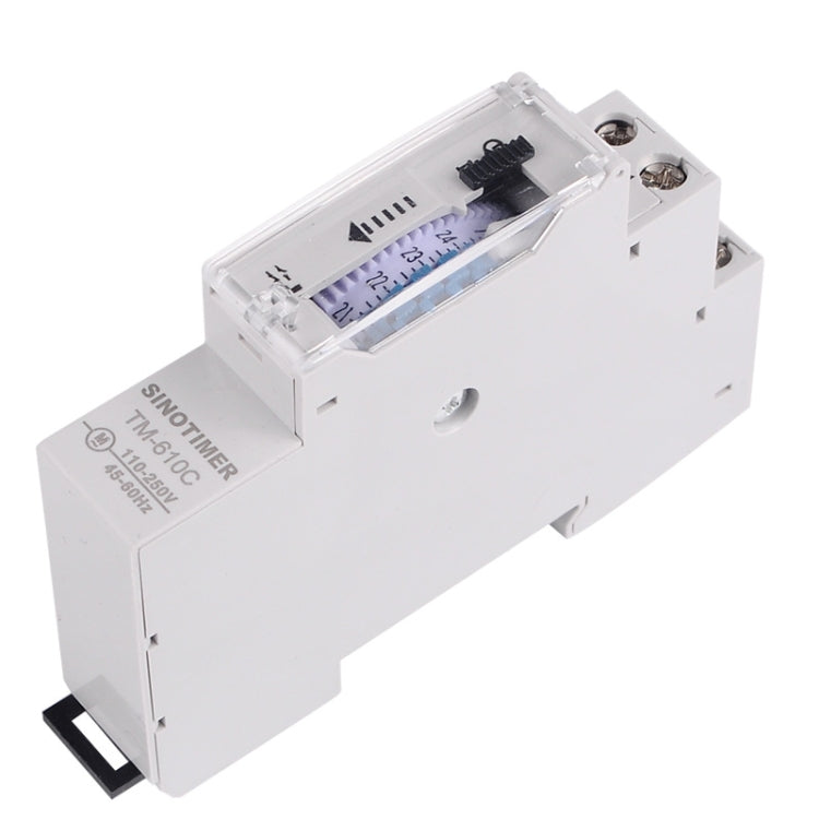SINOTIMER  TM610C 110-250V 16A Quartz Mechanical Timer 24 Hours Programmable Din Rail Relay