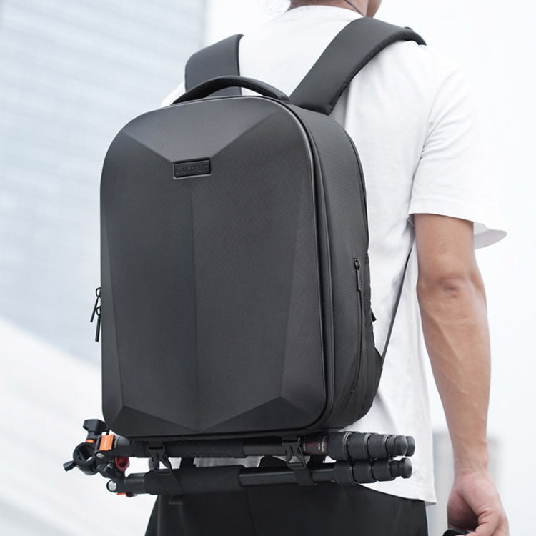 Cwatcun D108 Large Hard Shell Shoulder Camera Bag Water-resistant Shockproof Photography Pack