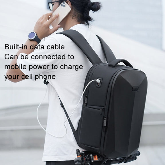 Cwatcun D108 Large Hard Shell Shoulder Camera Bag Water-resistant Shockproof Photography Pack