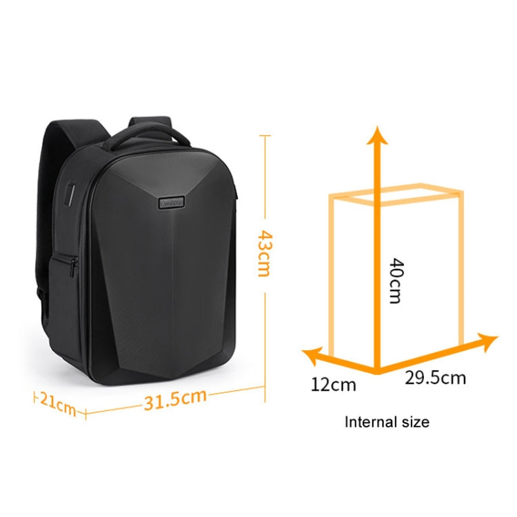 Cwatcun D108 Large Hard Shell Shoulder Camera Bag Water-resistant Shockproof Photography Pack