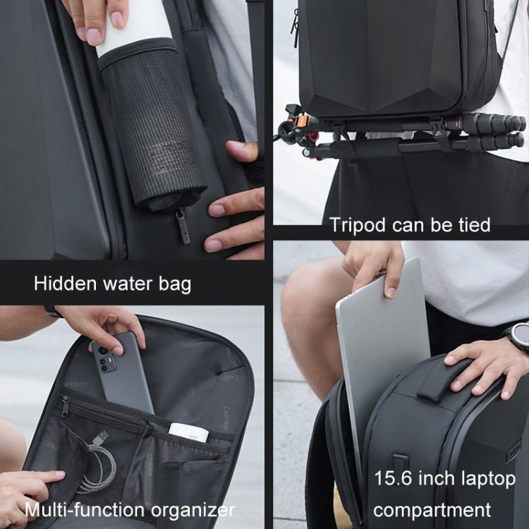 Cwatcun D108 Large Hard Shell Shoulder Camera Bag Water-resistant Shockproof Photography Pack