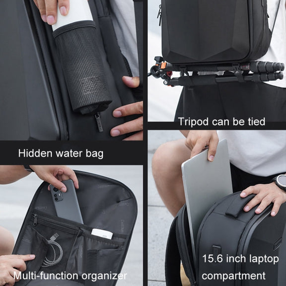 Cwatcun D108 Large Hard Shell Shoulder Camera Bag Water-resistant Shockproof Photography Pack
