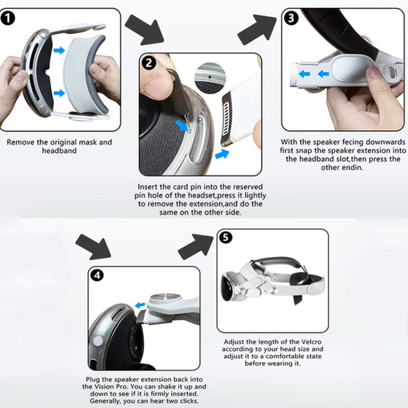 For Apple Vision Pro VR Headset Replaceable Elite Strap Comfort Adjustable Headband
