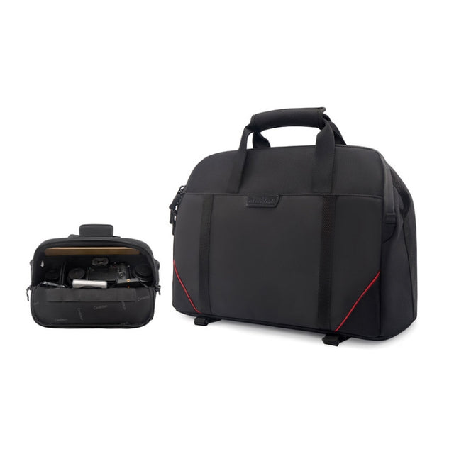 Cwatcun D109 Portable Casual Water-resistant Multi-Function Camera Storage Photography Bag, Color: Medium Black