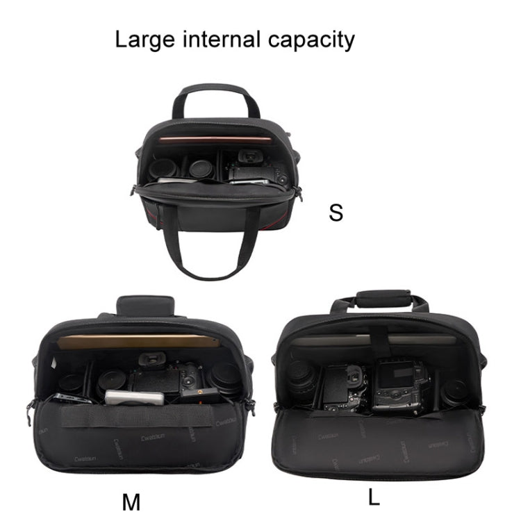 Cwatcun D109 Portable Casual Water-resistant Multi-Function Camera Storage Photography Bag, Color: Large Black
