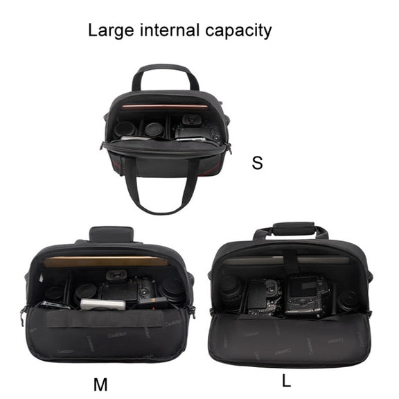 Cwatcun D109 Portable Casual Water-resistant Multi-Function Camera Storage Photography Bag, Color: Large Black