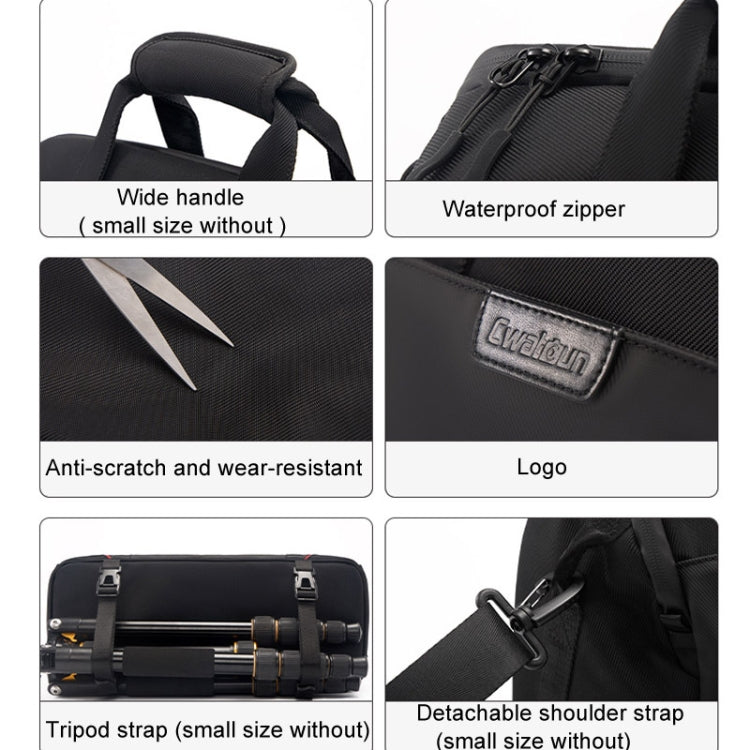 Cwatcun D109 Portable Casual Water-resistant Multi-Function Camera Storage Photography Bag, Color: Large Black
