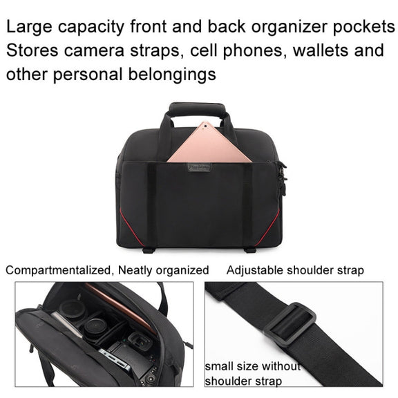Cwatcun D109 Portable Casual Water-resistant Multi-Function Camera Storage Photography Bag, Color: Large Black