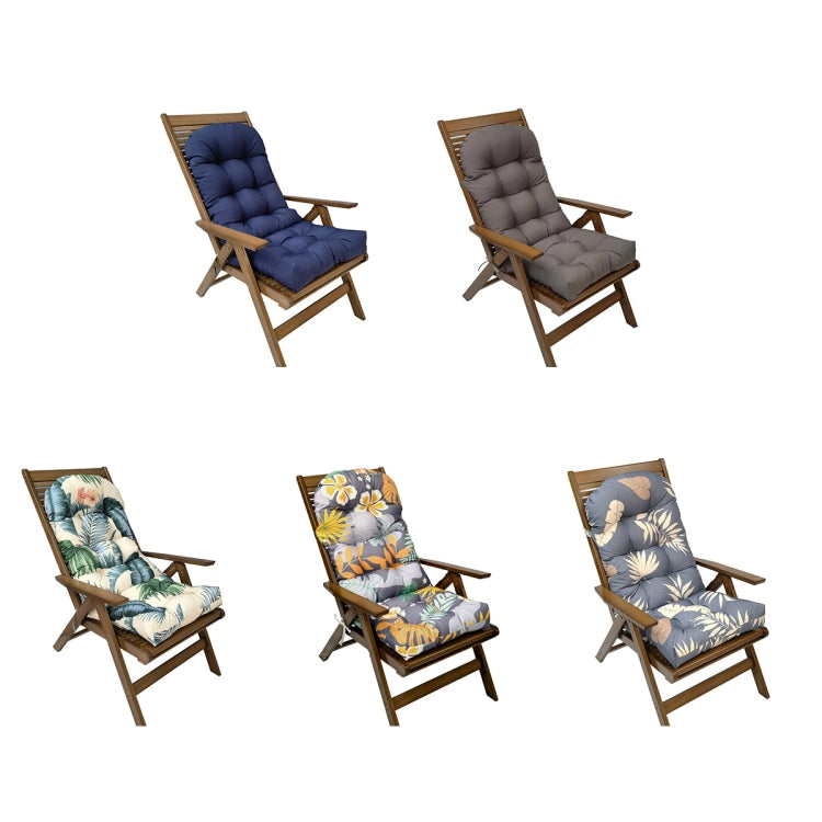 110x50cm Dome Water-resistant Sun-proof Garden Folding High Back Chair Cushions, Color: Navy Blue