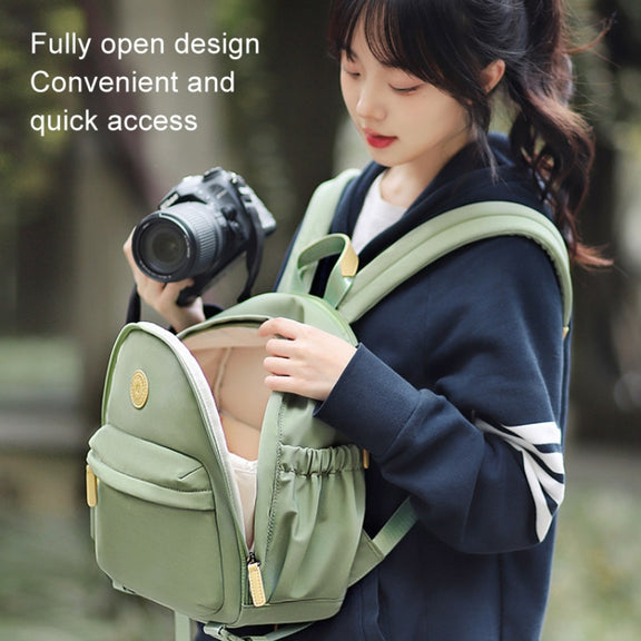 Cwatcun D125 Small Shoulder Camera Bag Casual Commuter DSLR Backpack(Green)