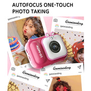 2.4 Inch IPS Screen 48MP Dual Lens Kids Digital Camera Mini Video Camera Without TF Card Pink Bunny