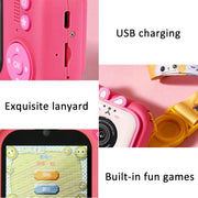 2.4 Inch IPS Screen 48MP Dual Lens Kids Digital Camera Mini Video Camera With 32G TF Card Blue Fox
